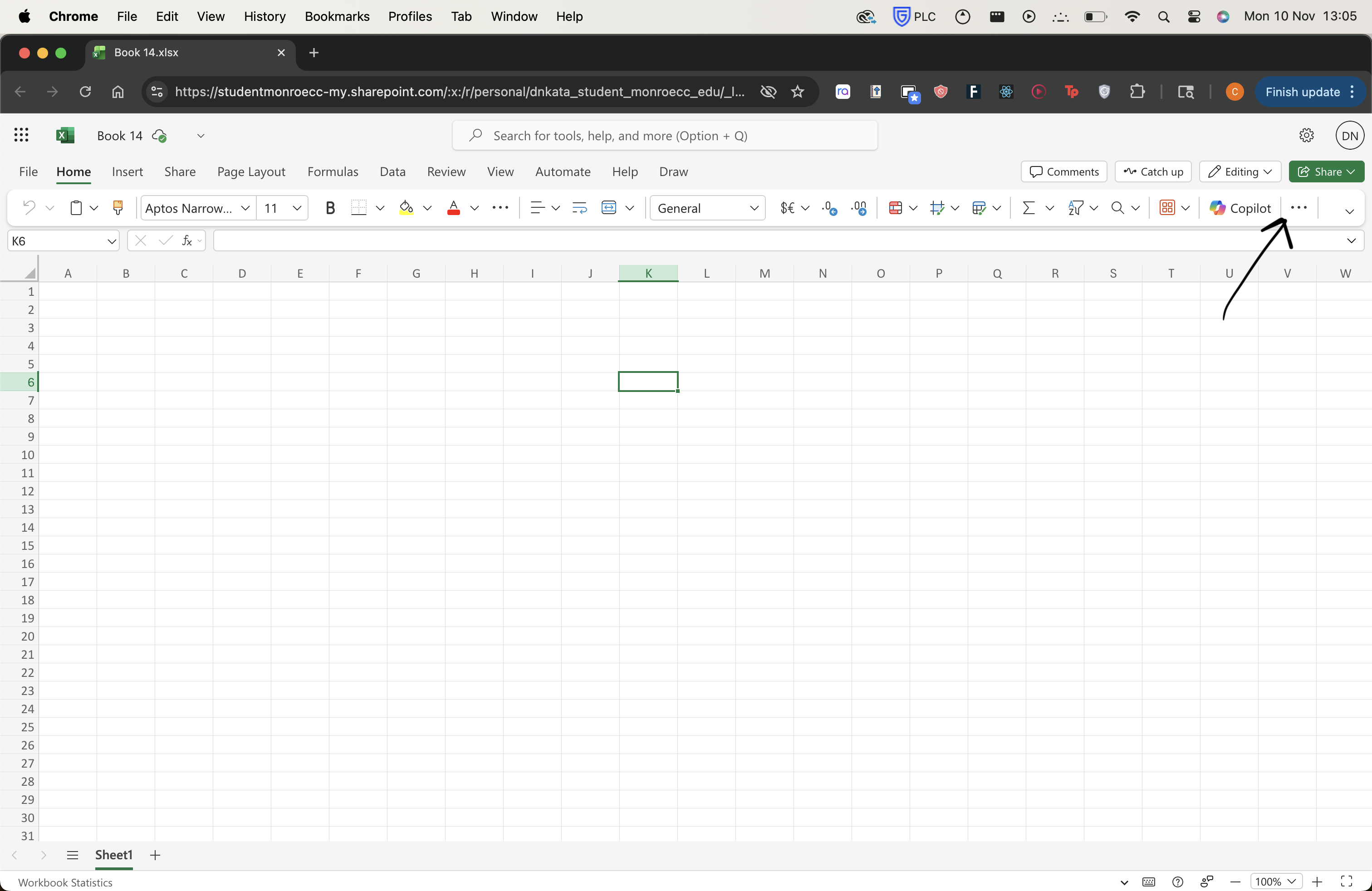 Copilot menu location