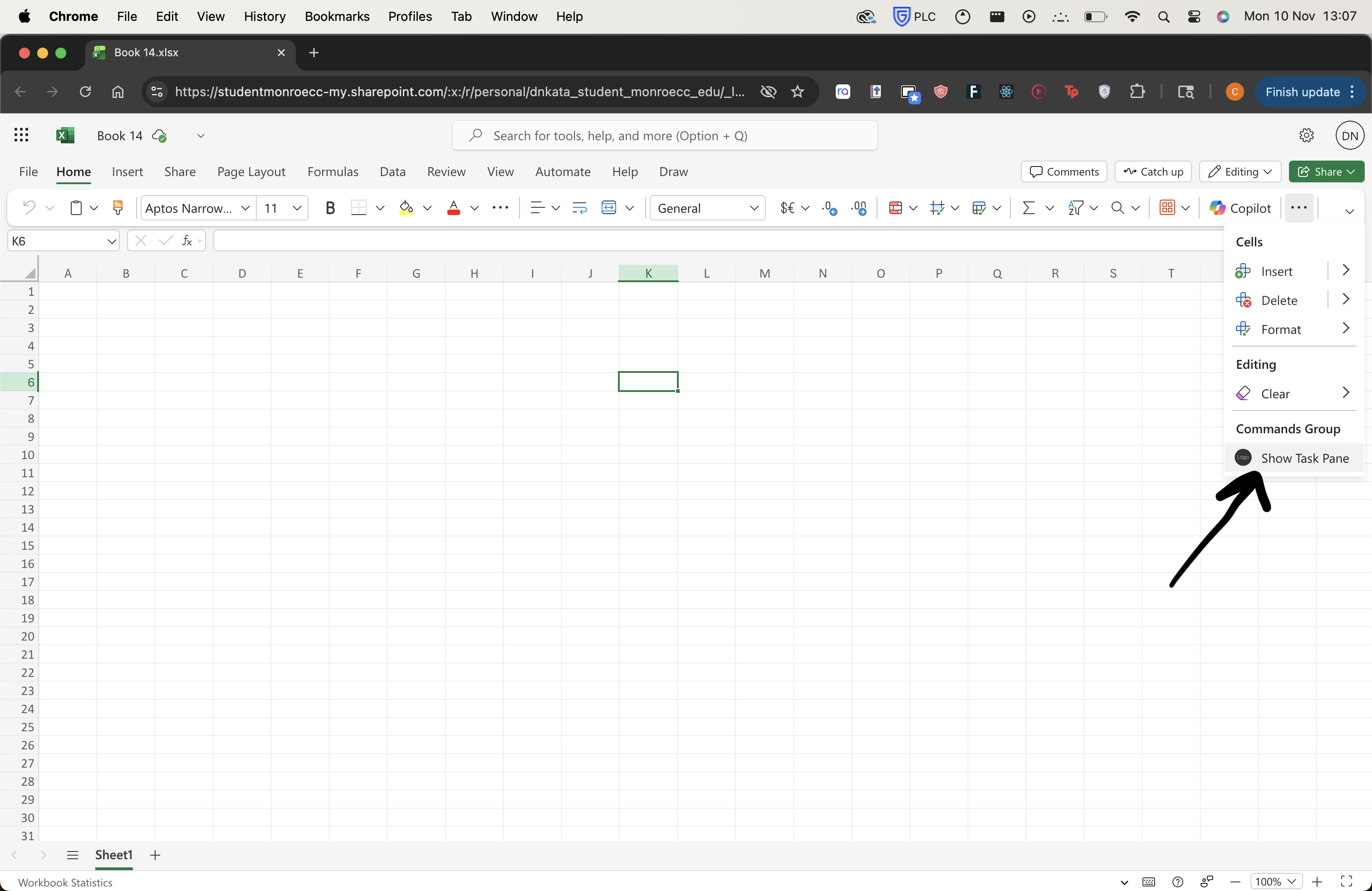 Show Task Pane option
