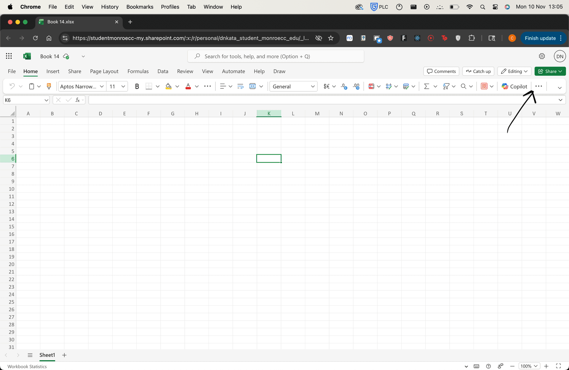 Copilot menu location